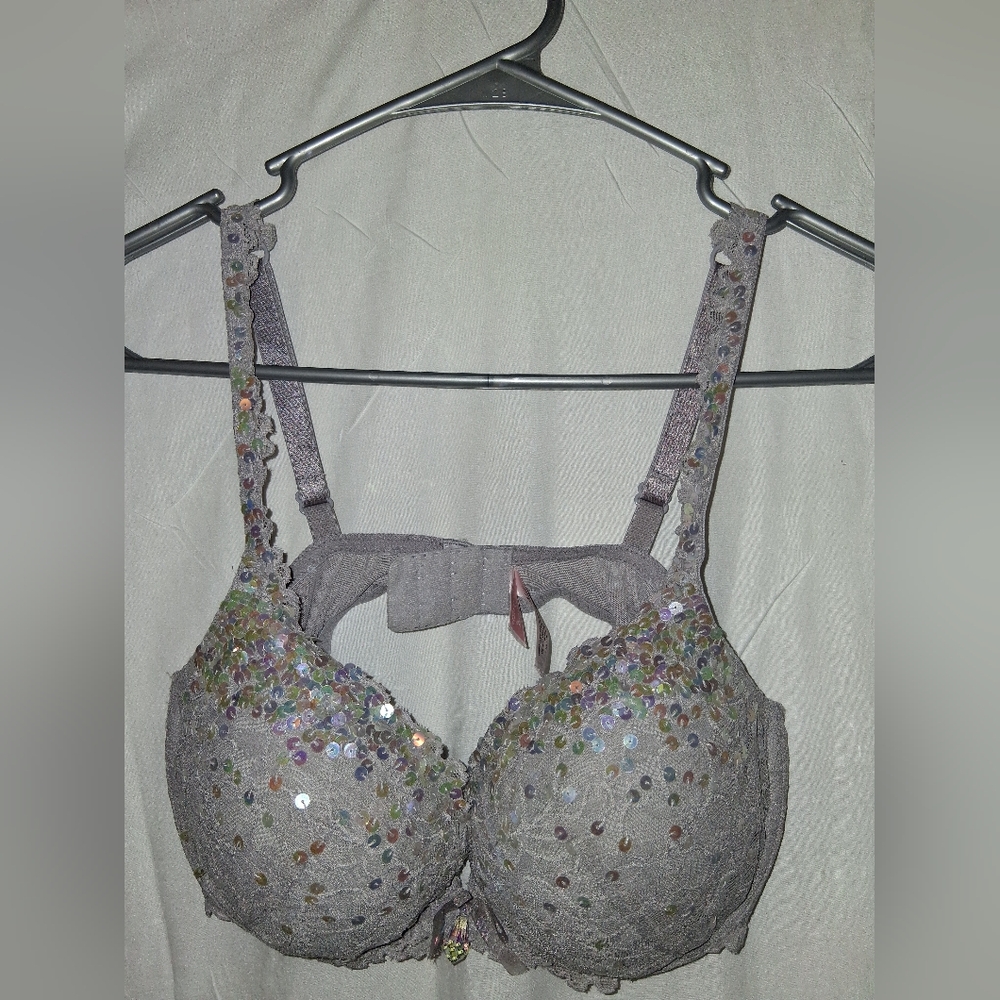 Victoria's Secret Sequin Embellished Bra - Gray